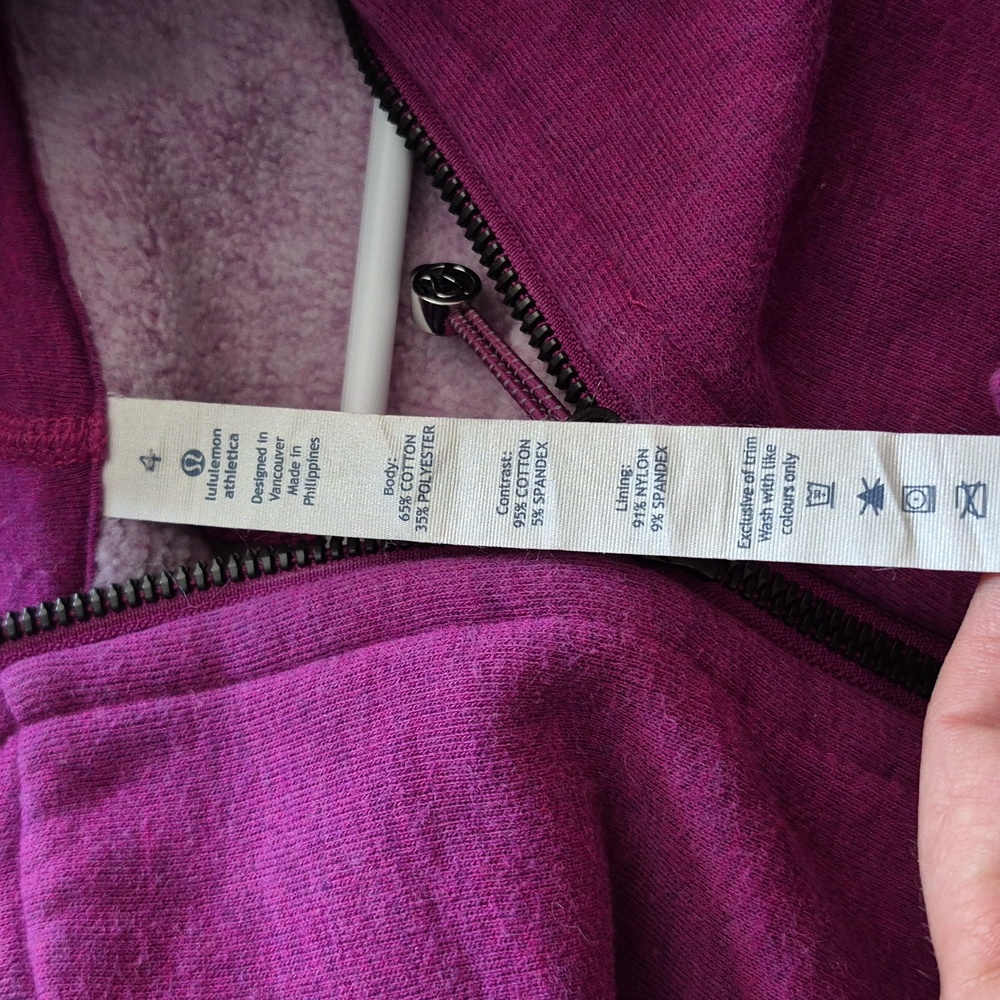 Lululemon Athletica Regal Plum Scuba Hoodie Sz 4 - Picture 8 of 8